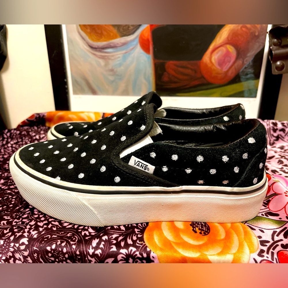 Vans Platform Slip On Shoes | Polka Dot Suede Size 5